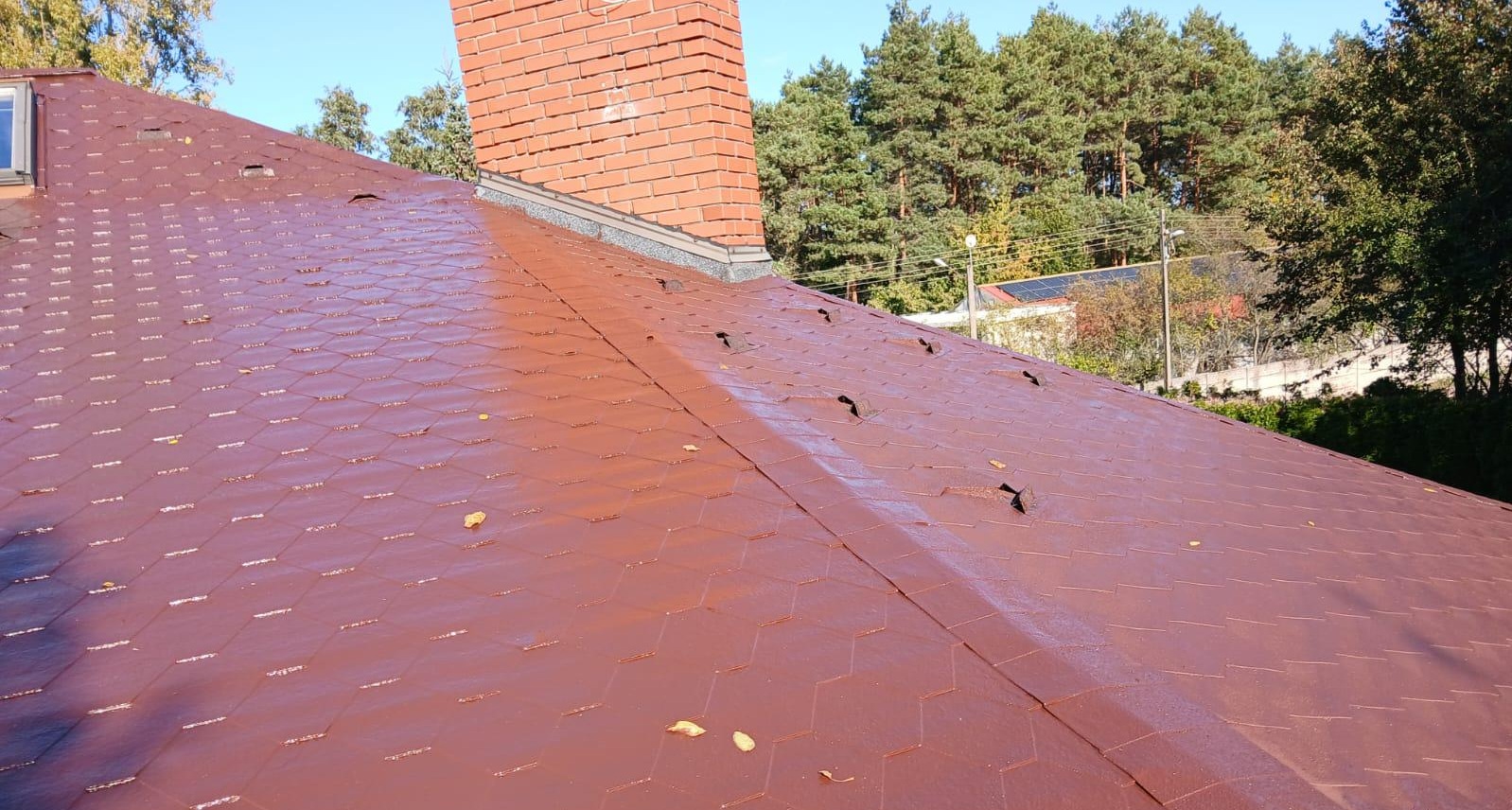 Naprawa dachu z gontu bitumicznego - efekt końcowy